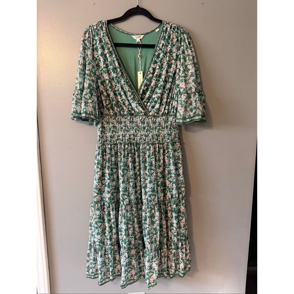 Max Studio Green Floral Midi Dress